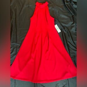 Calvin Klein Red Halter Neck Dress